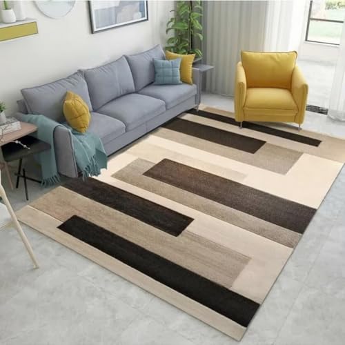 AITROMNI Grey Fußmatte Dünn Das geometrische Design mit Streifenmuster verleiht dem Wohnzimmerteppich EIN Gefühl von Raumhierarchie 160X230CM AITROMNI Grey Fußmatte Dünn Das geometrische Design mit Streifenmuster verleiht dem Wohnzimmerteppich EIN Gefühl von Raumhierarchie 160X230CM von AITROMNI