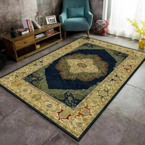 AITROMNI Kinderteppich Spielmatte Klassisches Muster Teppich Wohnzimmer Couchtisch Zubehör rutschfest kurz Shop 90X200CM von AITROMNI