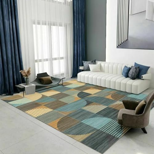 AITROMNI Kinderzimmer Teppiche Mädchen Moderne minimalistischen Stil Wohnzimmer Zubehör geometrische Farbe passende Mode Teppich 200X300CM von AITROMNI
