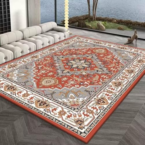 AITROMNI Red Baby Teppich Mädchen Modernes minimalistisches rutschfestes Wohnzimmer Schlafzimmer Sofa voll mit Teppichboden schmutzabweisend 140X300CM von AITROMNI
