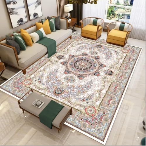 AITROMNI Red Runner Runner Blume Meer Muster Design Retro-Stil Wohnzimmer Schlafzimmer Teppich Kältebeständigkeit 160X270CM von AITROMNI