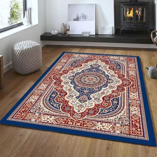 AITROMNI Red Teppich Camping Retro abstraktes Design Wohnzimmer Schlafzimmer Rutschfester Teppich pflegeleicht 140X270CM AITROMNI Red Teppich Camping Retro abstraktes Design Wohnzimmer Schlafzimmer Rutschfester Teppich pflegeleicht 140X270CM von AITROMNI
