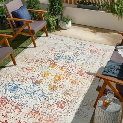 AITROMNI Schmutzmatten Eingangsbereich Sun Terrace Dekorativer Teppich Abstraktes Muster Verschleißfest Outdoor Verfügbar 80X160CM von AITROMNI