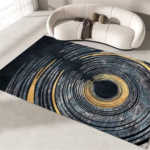 AITROMNI Teppich Flur Eingangsbereich Teppich Wohnzimmer Modern Grau blau Fuzzy Farbschema Jugendzimmer waschbar Deko Wohnzimmer Modern 160X200CM von AITROMNI