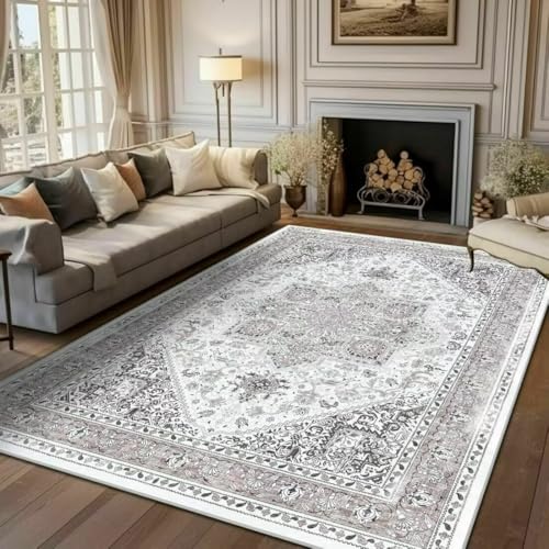 AITROMNI Teppich Landhausstil Eleganter Wohnzimmerteppich Französischer Dekorationsbereich 130X190CM von AITROMNI