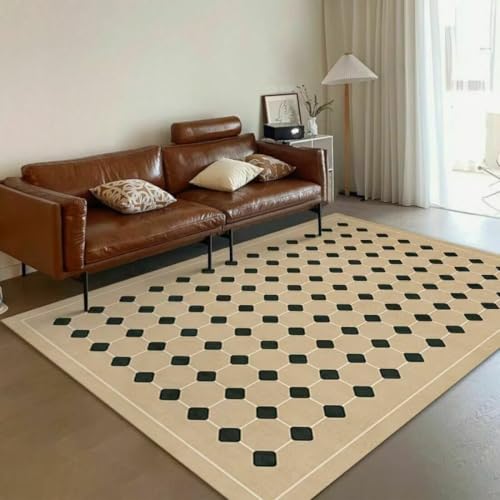 AITROMNI Teppich Vorraum Modernes minimalistisches Design Wabenmuster Teppich Sofa Zubehör sind pflegeleicht 80X160CM von AITROMNI