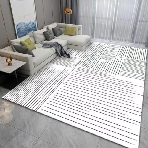 AITROMNI Teppiche Fürs Kinderzimmer Linienmuster Design Wohnzimmer Dekoration Innenmöbel Zubehör rutschfest 80X160CM von AITROMNI