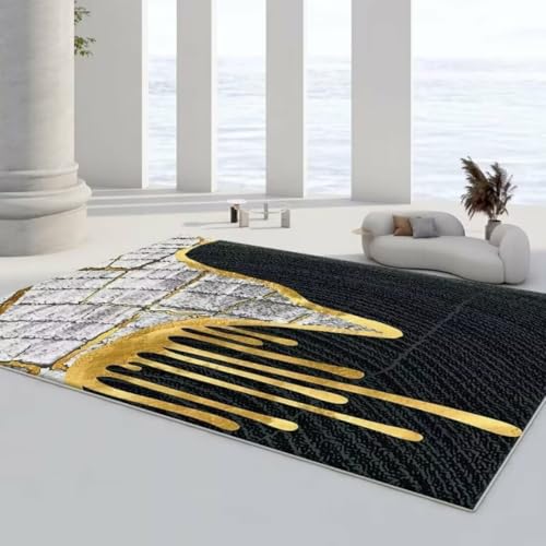 AITROMNI Yellow Büro Teppich Moderne minimalistische abstrakte Kunst Design Wohnzimmer Schlafzimmer Teppich Kältebeständigkeit 50X70CM von AITROMNI