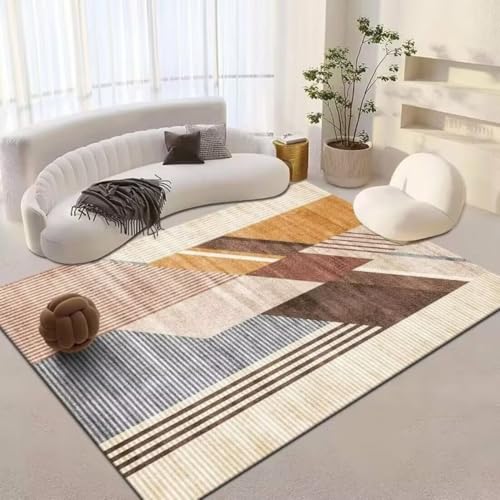 AITROMNI Yellow Läufer Schlafzimmer rutschfest Moderne Linien Geometrische Muster Wohnzimmer Sofa Schlafzimmer Nachttisch Teppich 50X70CM von AITROMNI