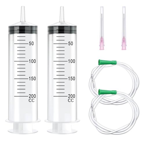 Spritze 200ml Dosierspritze 200ml mit 20G Nadel 2 Stück Spritze mit Schlauch Und Spritzen Verschlusskappe für Haustierfütterung Wissenschaftslabore Bremsenentlüfter Hydroponik Und Mehr Spritze 200ml Dosierspritze 200ml mit 20G Nadel 2 Stück Spritze mit Schlauch Und Spritzen Verschlusskappe für Haustierfütterung Wissenschaftslabore Bremsenentlüfter Hydroponik Und Mehr von AIUNBEST