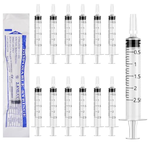 Spritzen 2ml 60 Stück Einzelverpackt Kolostrum Spritze Steril Brusternährungsset Futterspritze mit Deckel für Neugeborene Haustiere Pflanzenbewässerung Labor Hygienisch von AIUNBEST
