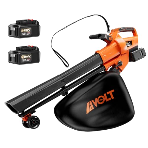 AIVOLT Akku Laubsauger und Laubbläser mit 8000mAh Akku und Ladegerät - 40V, Mulchfunktion, 257 km/h Luftgeschwindigkeit und hohe Saugleistung, mit Schultergurte und 40L Fangsack von AIVOLT