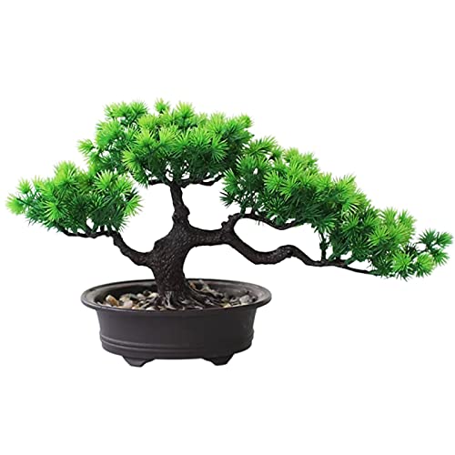 AIVORIUY Bonsai Baum Künstlich Gefälschte Pflanzen Dekoration Zimmerpflanzen in Töpfen Japanische Kiefer Kunststoff Pflanzen 19 cm Hoch für Hauptdekoration als Desktop Display Zen Dekoration von AIVORIUY