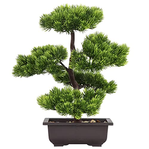 AIVORIUY Bonsai Baum Künstlich Zimmerpflanzen in Töpfen Gefälschte Pflanzen Dekoration Japanische Kiefer Kunststoff Pflanzen 33 cm Hoch für die Hauptdekoration als Desktop Display Zen Dekoration von AIVORIUY