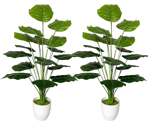 AIVORIUY Künstliche Pflanzen Groß Kunstpflanze im Topf Plastik Künstliche Palmen Fake Plant Deko für Zimmerpflanzen Wohnzimmer Schlafzimmer Büro Einweihungsgeschenk (75cm Grün) von AIVORIUY
