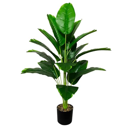 AIVORIUY künstliche Pflanzen wie Echt Areca Palme kunstpflanze im Topf Groß Gefälschte Kunstbaum für den Innen- und Außenbereich Wohnzimmer Schlafzimmer Büro Dekoration (80cm Grüne Banane) von AIVORIUY