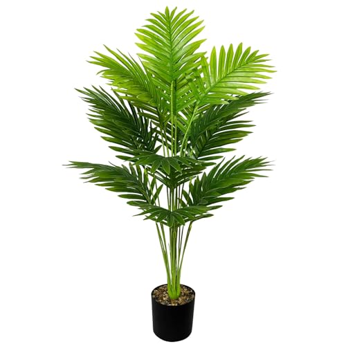 AIVORIUY künstliche Pflanzen wie Echt Areca Palme kunstpflanze im Topf Groß Gefälschte Kunstbaum für den Innen- und Außenbereich Wohnzimmer Schlafzimmer Büro Dekoration (80cm Grüne Palme) von AIVORIUY