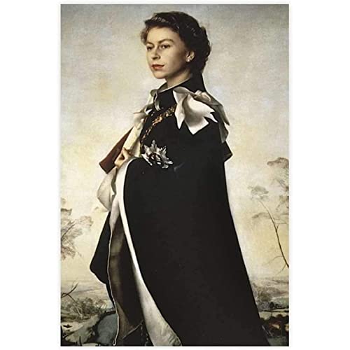 AIVYNA Elizabeth Ii Queen Poster Fashion Queen Portrait Leinwand GemäLde Moderne Wand Bilder Elizabeth Ii Queen Kunstdrucke Und Bild Bar Decor Rahmenlos 60×80cm von AIVYNA