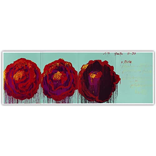 AIVYNA Cy Twombly Poster《Die Rose》Leinwand Wand Bilder Abstrakte GemäLde Cy Twombly Kunstdrucke äSthetisches Bild Wohnzimmer Schlafzimmer Dekor Rahmenlos 50×200cm von AIVYNA