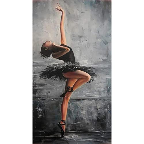 Wall GemäLde Elegant Ballet Dancing Girl Background Poster Canvas Print Modern Artwork Character Wall Dekorative Wohnzimmer Bedroom Frameless 60×120cm von AIVYNA