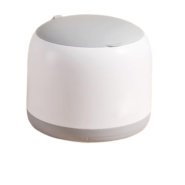 AIWE7D Kleiner Mini-Mülleimer für den Schreibtisch, mit Deckel und Halterung, für Zuhause, Büro, Schlafzimmer, Wohnzimmer, Küche, Mülleimer, inklusive 90 Müllbeuteln (grau-weiß) von AIWE7D