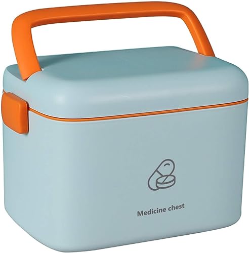 AIWEIYER Multifunktionale medizinische Box Tragbare diagnostische Medizinbox Aufbewahrungsbox Erste-Hilfe-Box Familie Erste-Hilfe-Box Aufbewahrungsbox für Kinder Mehrschichtige Medizinbox (Blau) von AIWEIYER