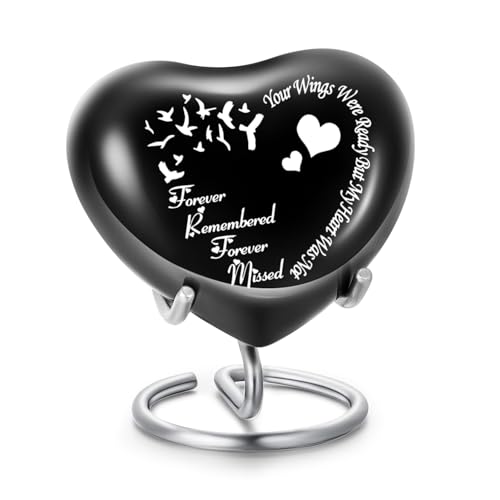 Pet Urne Memorial Container Jar Pot Urne Denkmäler Andenken Haustier Hund Katze Urne Mini Urne Gedenkurne für Feuerbestattung Asche (Vogel-Schwarz) von AIWENXI