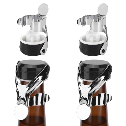 AIWMQYYF 4 Stück Flaschenverschluss Bierflaschen, Auslaufsicherer Weinkorken, Sektflaschenverschluss, Sektverschluss Flaschenverschluss, Champagner Verschluss, Bierflaschenverschluss von AIWMQYYF