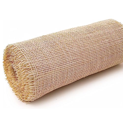 AIXILAN Gewebtes Rattanblatt, 3,3/5/6,6/10 Fuß Rohrgewebeblatt, natürliches Rattangewebe for Stühle, vorgewebtes Rattannetz for DIY-Rohrflechtprojekte(Square,24" Wx 5ft L) von AIXILAN