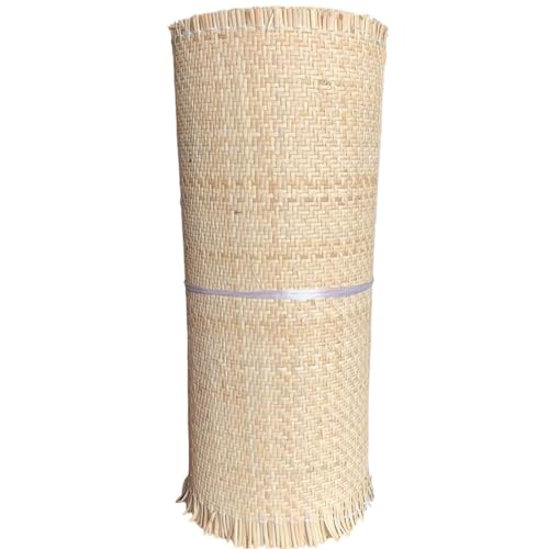 AIXILAN Gewebtes Rattanblatt, Naturrohrgewebe V-Form Rattanstoffrolle, Geschlossenes Netz Stuhlrohrnetz Möbelreparaturmaterial, DIY Bastel-Rattanrolle for Schrank, Tür(22" Wx 10ft L) von AIXILAN