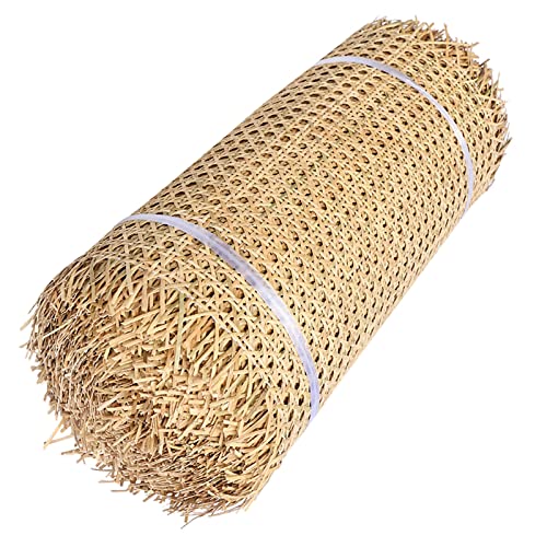 AIXILAN Gewebtes Rattanblatt, Rohrgewebeblatt, vorgewebtes offenes Rohrnetz, natürliches sechseckiges Rattangewebe for Heimwerker, Bastelstuhl, Schrank, Möbelreparatur, Heimdekor(16" Wx 5ft L) von AIXILAN