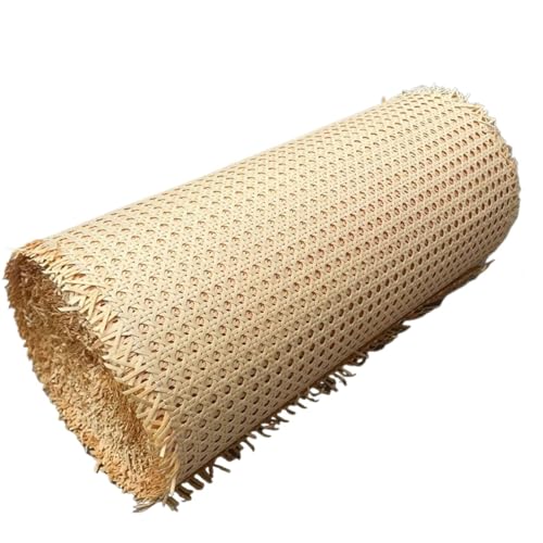 Gewebtes Rattanblatt, gewebtes offenes Netz aus Rohrnetz, Rattan-Gurtband, handgefertigter Rattan-Stoff for Umwickeln von Stangen for Möbelreparatur, DIY-Projekte, Heimdekoration(24" Wx 3.3ft L) von AIXILAN