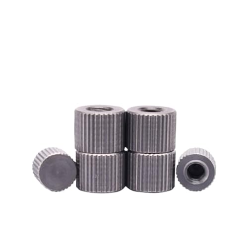 Runde Verbindungsmuttern, 2/5/10 Stück/Los M2 M2.5 M3 M4 M5 M6 M8 Rändelmutter aus Edelstahl/Messing mit kleinem Kopf, Mutter handfest anziehen(Stainless steel,M5 5pcs) von AIXILAN