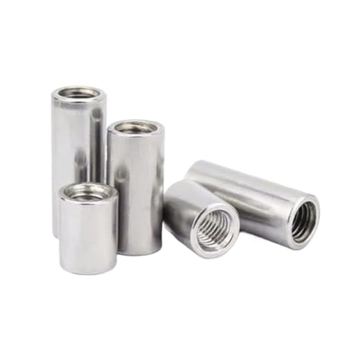 Runde Verbindungsmuttern, 2–10 Stück M3 M4 M5 M6 Lange Stangenkupplung, runde Mutter, Gewindemutter aus Edelstahl 304 for das Verbindungsschraubenwerkzeug(M4x12 10pcs) von AIXILAN
