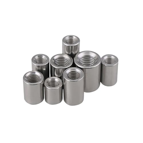 Runde Verbindungsmuttern, M3 M4 M5 M6 M8 Edelstahl 304, verlängerte runde Kupplungsmutter, Verbindungsmuffe, Rohrmutter(M4x10x10 5pcs) von AIXILAN