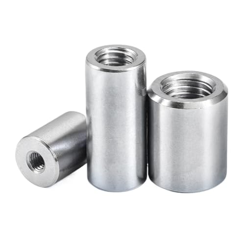 Runde Verbindungsmuttern, M6 M8 M10 304 Edelstahl Verlängern Verdicken Runde Säulenverbindungskupplungsmutter Zylindrische Verbindungsschraubenmutter(M6x10x10(2pcs)) von AIXILAN