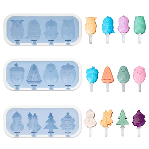 AIXMEET Eis Am Stiel Formen, Eisformen Silikon mit Deckel für Kinder Erwachsener, Enthält 18 Wiederverwendbare Eisstiele, BPA-frei (3 set). von AIXMEET