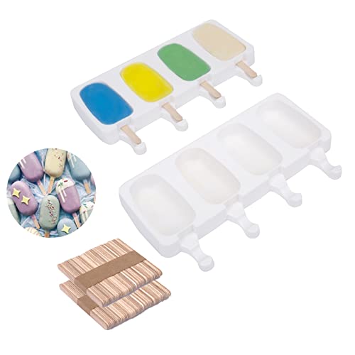 Eisformen, Wiederverwendbar Popsicle Formen Set, BPA Freie, Silikon Popsicle Formen für Kinder und Erwachsene mit 100 EIS-Sticks(2 sets) von AIXMEET