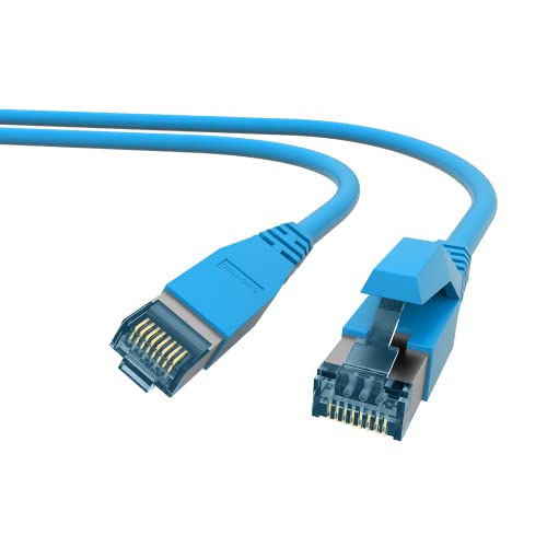 AIXONTEC 0,5 m CAT7 Ethernet LAN Kabel RJ45 Profi 10 GbE Netzwerkkabel Blau 10 Gigabit Cat.7 Megaline F6-90 s f Flex Cat.6A Hirose TM36 Netzwerkstecker kompatibel zu CAT.5e CAT.6 CAT 7 Kabel von AIXONTEC