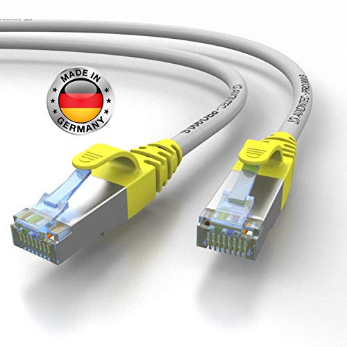 AIXONTEC 0,5m CAT 7 Profi-Netzwerk-LAN-kabel-Grau Cat6a Profi-Patchkabel SFTP (Pimf) 10 Gigabit Kat7-LANKabel HIGHEND Cat7 S/FTP flex Powerlan-kabel von AIXONTEC