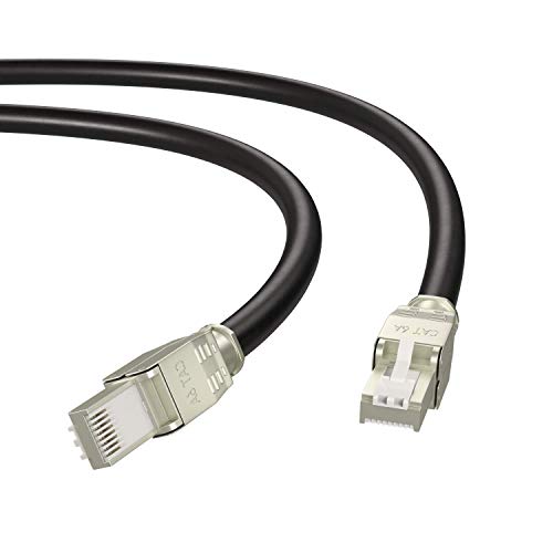 AIXONTEC 10 m Outdoor RJ45 Netzwerkkabel Patchkabel Cat7 Erdkabel UV und Wassergschützt 10 Gigabit Lankabel Erdkabel für Außenbereich Schwarz von AIXONTEC