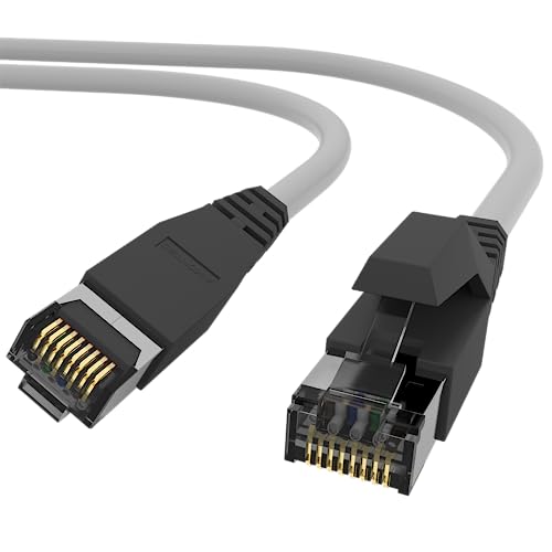 AIXONTEC 10 m RJ45 Outdoor Netzwerkkabel Cat.7 S FTP Datenkabel Grau HIGH SCREEN FLEX Ethernet LAN Patchkabel 10 Gigabit Kabel Außenbereich 10000 Mbit/s 10 GbE Industrie Kabel UV-Beständig von AIXONTEC