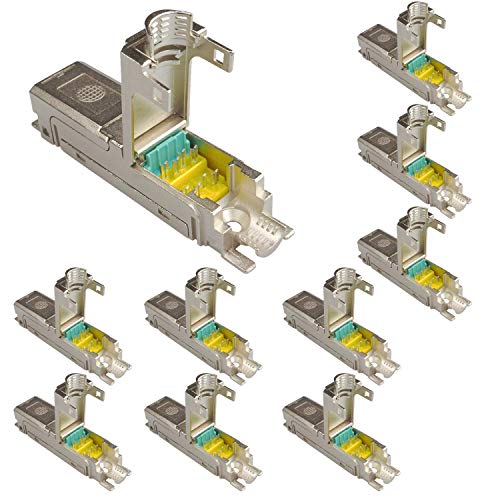 AIXONTEC 10 x fixLink LAN Verbinder Cat.6A Netzwerk Verbindungsmodul für Cat.7 Kabel Ethernet Adapter geschirmt | AWG 23 Datenkabel LSA Netzwerkverbinder geeignet für CAT5 CAT6 CAT6A CAT 7 LANKabel AIXONTEC 10 x fixLink LAN Verbinder Cat.6A Netzwerk Verbindungsmodul für Cat.7 Kabel Ethernet Adapter geschirmt | AWG 23 Datenkabel LSA Netzwerkverbinder geeignet für CAT5 CAT6 CAT6A CAT 7 LANKabel von AIXONTEC