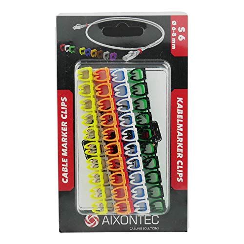 AIXONTEC 100 Kennzeichnungsclip Fabrcodierung Ringe Clips 0 – 9 nummeriert Marker mehrfarbig bunt Kabelmarker Zahlen Kabelclpis Kabelkennzeichnung bis Ø 4-6 mm Kabel von AIXONTEC