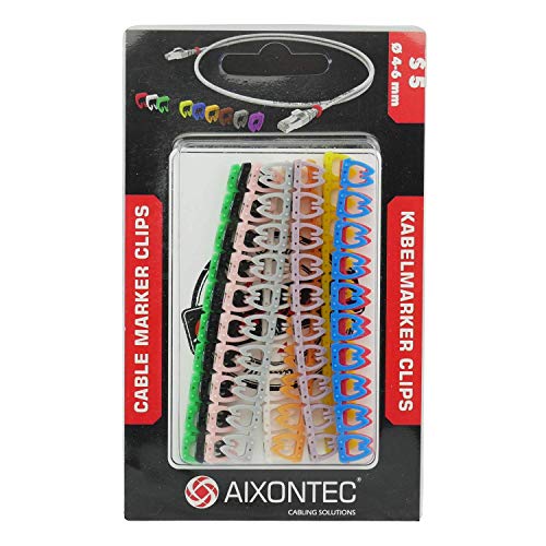 AIXONTEC 1000 Kennzeichnungsclip Fabrcodierung Ringe Clips 0 – 9 nummeriert Marker mehrfarbig bunt Kabelmarker Zahlen Kabelclpis Kabelkennzeichnung bis Ø 4-6 mm Kabel von AIXONTEC