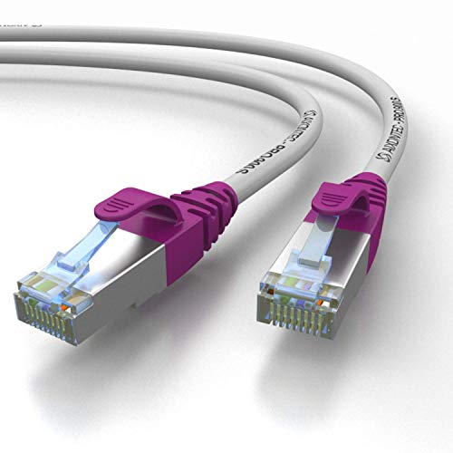 AIXONTEC 10m CAT 7 Profi-Netzwerk-LAN-kabel-Grau Cat6a Profi-Patchkabel SFTP (Pimf) 10 Gigabit Kat7-LANKabel HIGHEND Cat7 S/FTP flex Powerlan-kabel von AIXONTEC