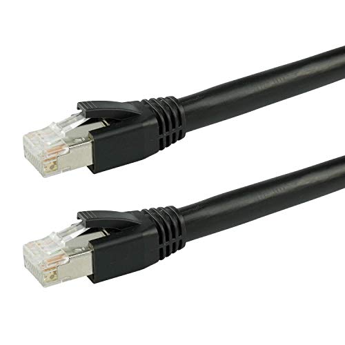 AIXONTEC 12m Cat.7 Erdkabel Netzwerkkabel RJ45 Patchkabel Cat7 UV Beständig und Wassergeschützt 10 Gigabit Klasse EA Outdoor Lankabel Verlegekabel zur Verlegung im Außenbereich Schwarz von AIXONTEC