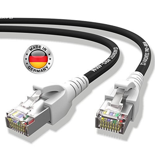 AIXONTEC 15,0 m Meter CAT6 High Speed LAN Netzwerk Gigabit Ethernet Kabel geschirmt halogenfrei weißer Premium RJ45-Stecker 1000Mbit/s Draka-Gigabit-Patch-FTP-Kabel von AIXONTEC