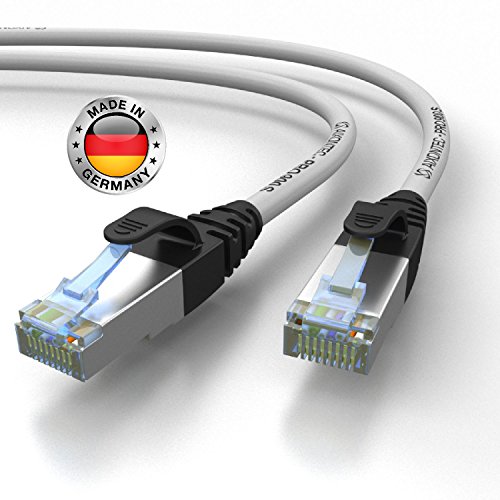 AIXONTEC 1m CAT 7 Profi-Netzwerk-LAN-kabel-Grau Cat6a Profi-Patchkabel SFTP (Pimf) 10 Gigabit Kat7-LANKabel HIGHEND Cat7 S/FTP flex Powerlan-kabel von AIXONTEC