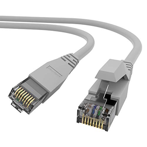 AIXONTEC 2,5 m Cat 8 Patchkabel 40 Gbit/s 2000 MHz. Gigabit Ethernet cable Kat 8 LAN RJ45 Stecker Kabel Netztwerkkabel Grau made in Germany von AIXONTEC